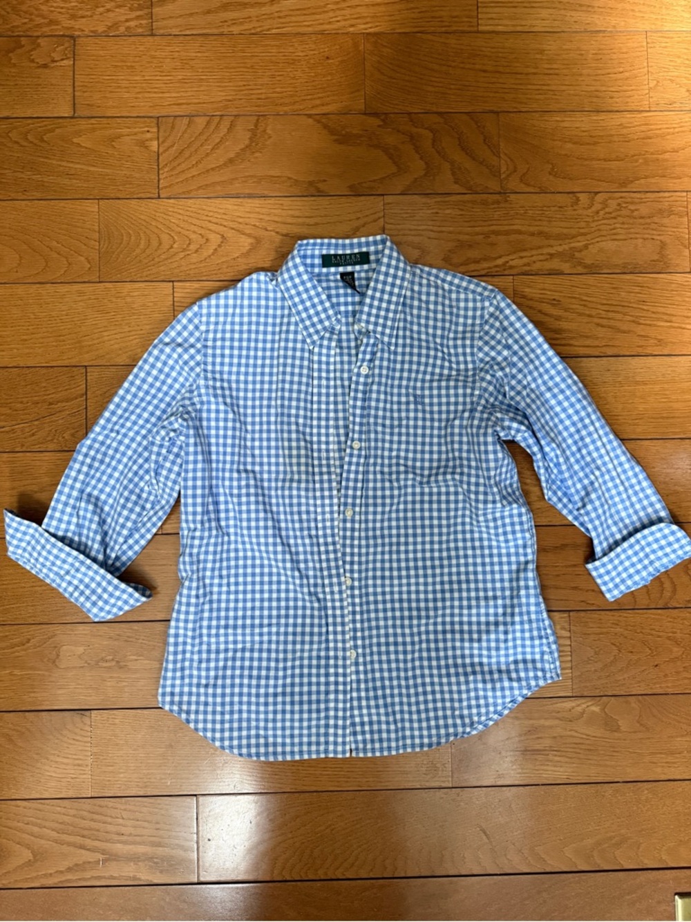 Ralph Lauren Light Blue Gingham Button-Down Shirt